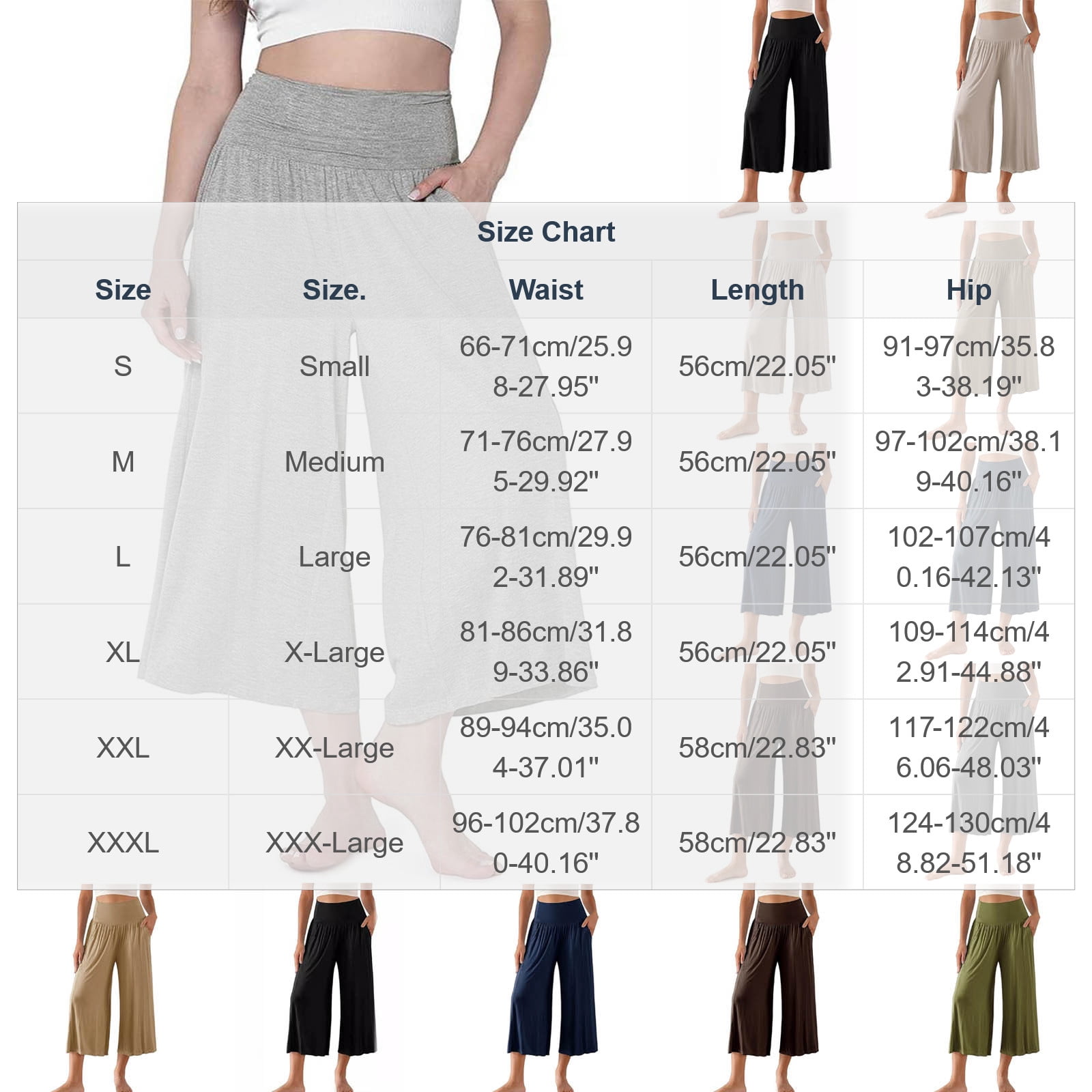 Asxite Plus Size Womens Pajama Pants Solid Soft Knit High Waist Wide Leg Cropped Breathable Bottoms