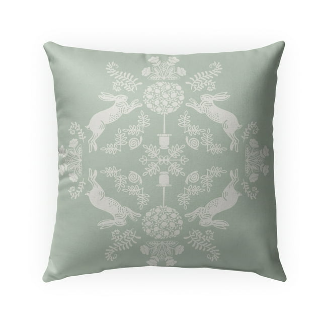 Bunny Hop Sage Indoor|Outdoor Pillow by Kavka Designs-Kav2244