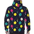 thumbnail image 7 of Rateoe Colorful Ping Pong Rackets Pattern Mens Hoodie, Pullover Hooded Sweatshirt, Kangaroo Pocket Hoodie Ideal for Daily Wear, Travel and Home-X-Large, 7 of 7