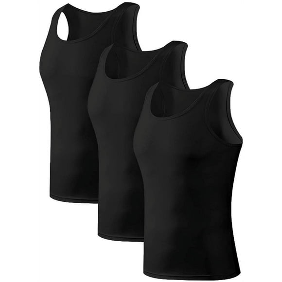 Men's Bamboo Rayon Undershirts Tank Tops Crew Neck Stretchy Tank Shirts