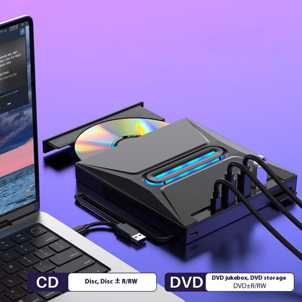 External Disk Drive USB3.0 Fast Transfer Disc Burning Player 7 In 1 Functionality For PC Desktop Devices