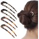 thumbnail image 1 of Paquete de 4 pinzas para el pelo de acetato de celulosa y acetato de tortuga en forma de U, 2 puntas Updo Chignon Pin para mujeres niñas accesorios de peinado (carey y carey d, 1 of 5