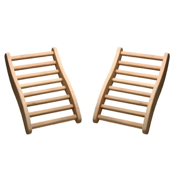 Dynamic Saunas Canadian Hemlock Ergonomic Wooden S-Shaped Sauna Backrest Support, 2 Pack