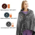 thumbnail image 2 of Heated Blanket Wrap, 3-Gear Temperature Adjustment (40-60 Degrees), Double Sided Coral Fleece Wearable Heated Blanket with Buttons Super Warm Heated Neck and Shoulder Shawl, Suitable for Home Office and Outdoor Use, Machine Washable (150*85cm), 2 of 11