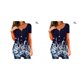 thumbnail image 1 of Camiseta Jumpingount de poliéster para mujer blusa informal estampado Floral colorido manga corta cuello en V verano, 1 of 6