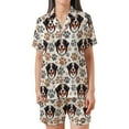 thumbnail image 2 of Lotusprinthandmade Bernese Mountain Dog All-over Print Satin Short-Sleeve Pajamas Set (No Pocket) (L), bernese mountain dog pajamas, dog lover pajama set, 2 of 7