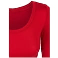 thumbnail image 5 of KOGMO Womens Long Sleeve Crop Top Solid Round Neck T Shirt, 5 of 8
