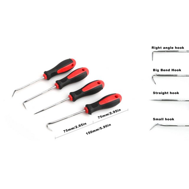 Fydun 9pcs/Set Pick Hook Set, O Seal Gasket Puller Remover Tool Car Auto Long Hook And Pick Set With Telescoping Pick Up Perfect For Automotive And Electronic Tools