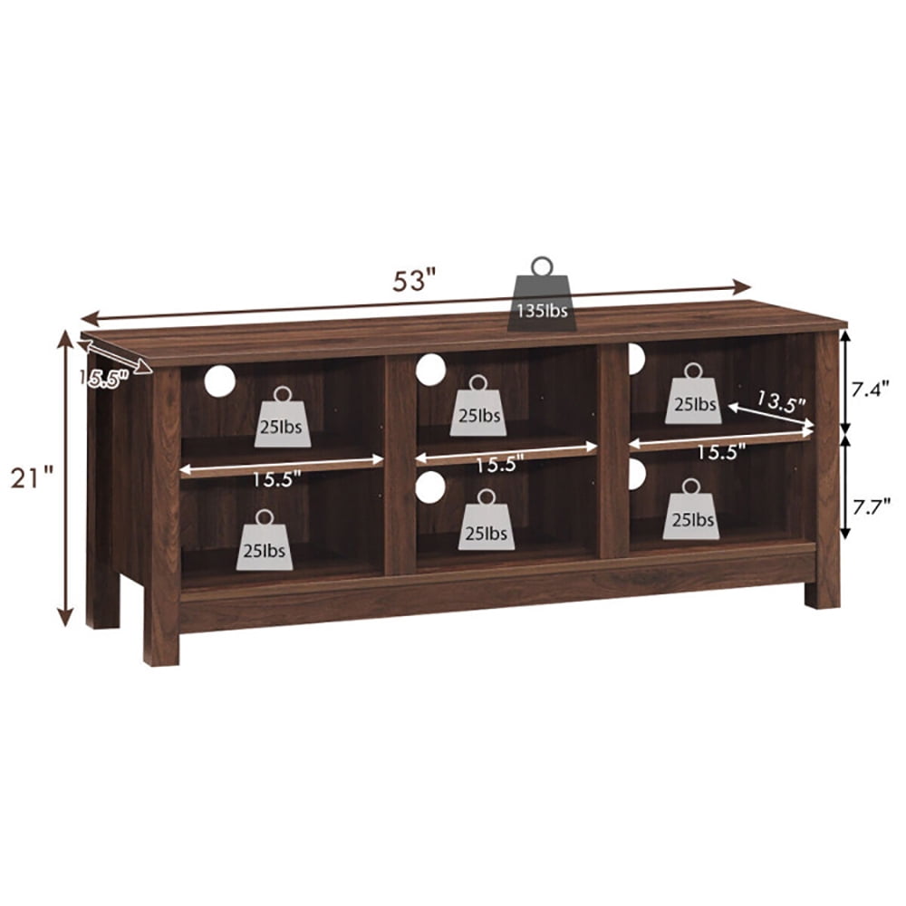 Finihen TV Stand, TV Cabinet, 60 Inch Entertainment TV Stand Cabinet, Media Entertainment Center with Storage, for Living Room, Bedroom, Brown