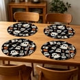 thumbnail image 6 of Bomd Spooky Ghost Halloween Round Placemats 6 Pcs, 15 Inch Black Table Mats With Cute Ghost, Pumpkin, for Halloween Parties, Kitchen, Dining Room, Adds Festive Holiday Table Decoration(#A), 6 of 6