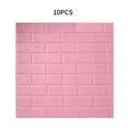 thumbnail image 1 of Papel tapiz 3D Etiqueta de pared de ladrillo Espuma TV Calcomanía de fondo Autoadhesivo Peel adhesivo, 10 piezas, Rosa kenally HA002452-22, 1 of 6