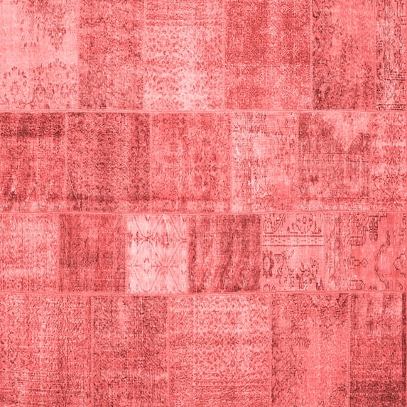 Ahgly Company Indoor Square Abstract Red Contemporary Area Rugs, 4' Square