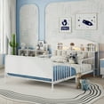 thumbnail image 2 of Duxelifin Full Bed with Storage, Low Full Size Platform Bed with LED Light, Upholstered Headboard, Montessori Bed Frame for Boys Girls, White, 2 of 7