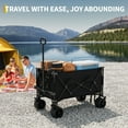 thumbnail image 3 of EDTara 35" Foldable Wagon for Beach Garden, Heavy Duty 280L Extra Large Collapsible Wagon 350lbs for Camping, All Terrain Beach Wagon with Cup Holders for Sand, 3 of 7