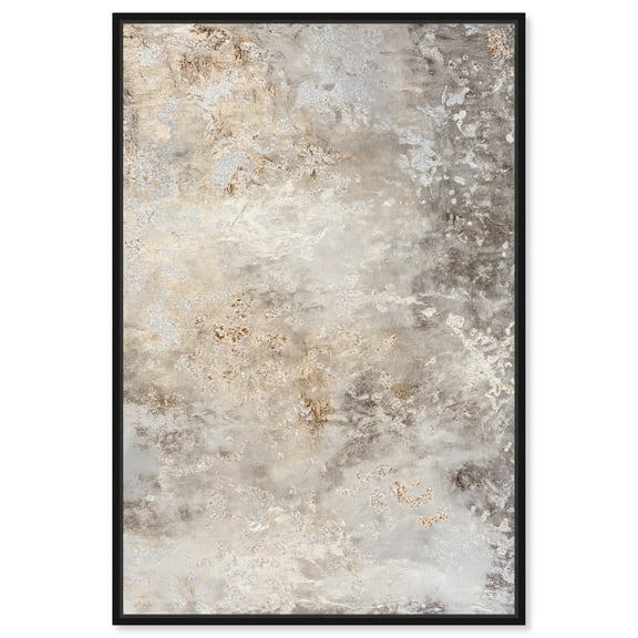 Sandstone Mirage Canvas Elegant Gold Abstract by Art Remedy, Black Frame, 10" x 15"