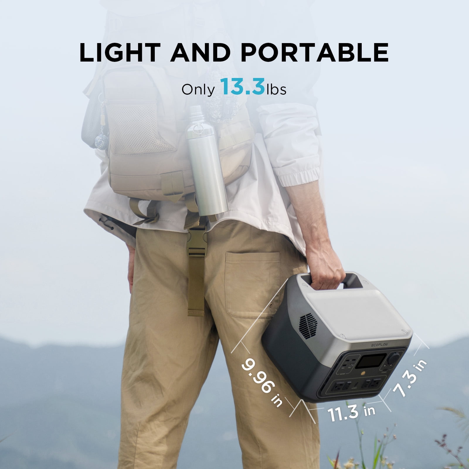 EF EcoFlow Portable Power Station RIVER 2 Max Lite,500Wh LFP Battery,1000W Solar Generator for Outdoor,Home Use