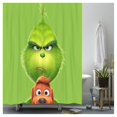 thumbnail image 5 of Mini Grinch Ornaments Grinch Ornaments Grinch Christmas Decorations Non Slip Toilet Polyester Cover Mat Set Bathroom Shower Curtain, 5 of 5