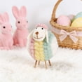 thumbnail image 4 of Rewenti Colorful Boho Lint Sheep Ornament Handmade Lamb Figurine Easter Decor Cute Lint Tabletop Accents Spring Rural Home Decoration Gift, 4 of 5