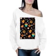 thumbnail image 1 of Awkward Styles Halloween Sweatshirt Sweet Candies Off Shoulder Tops for Women, 1 of 4