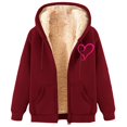 thumbnail image 2 of GaThRRgYP Women's Coat Winter Puffer Jacket,Plus Size Outerwear Women,Women's Long Hoodies Tunic Winter Warm Fleece Lined Zip Up Hooded Sweatshirt Jacket Coat Wine XXL, 2 of 4