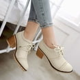 thumbnail image 6 of SACFOF Women's Lace Up Pump Oxfords Brogues Wingtip Round Toe Chunky Platform Block Heel Vintage Dress Shoes, 6 of 6