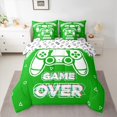 thumbnail image 2 of Manfei Kids Gamepad Controller Twin Bedding Sets 7-Piece, Green Game Console Bedding Comforter Set, Cartoon Video Game Theme Reversible Sheet Sets, Lightweight Room Decor, 2 of 7