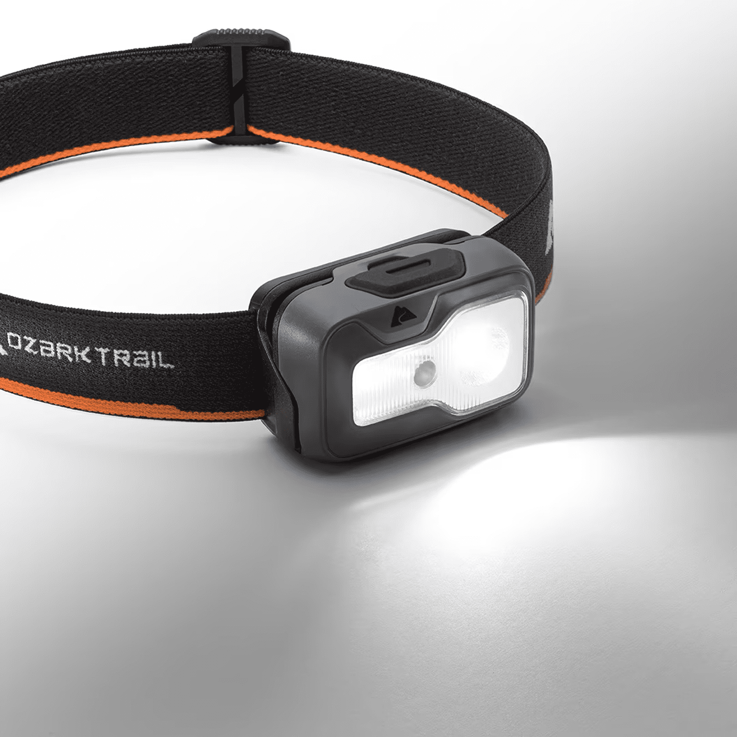 Ozark Trail 750 Lumen Led Headlamp – Multi-Color, Lightweight, Water Resistant, 5 Modes, 3 AAA Batteries Included – Gray/Orange