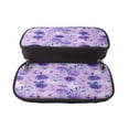 thumbnail image 5 of Geaub violet large capacity pencil case - dual zipper, multiple pockets, durable material, versatile use for stationery, cosmetics, and more, 5 of 6