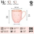 thumbnail image 3 of Esfour Ceramics Coffee Mugs Set Of 6, 14 Oz Large Handle Heavy Duty Cups - Microwave Dishwasher Safe - Latte, Cappuccino, Tea, Cocoa, Mocha - Men, Women, Home Office Daily Use,Blossom Assorted Colors, 3 of 7