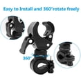 thumbnail image 3 of Soporte de luz para bicicleta, abrazadera giratoria de 360 ​​grados para manillar de bicicleta delantera/trasera, accesorios de abrazadera de montaje para soporte de lámpara LED, 2 uds., 3 of 5