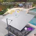 thumbnail image 6 of PURPLE LEAF 9' X 11.5' Rectangle Cantilever Umbrella with Base Outdoor Large Aluminum Patio Umbrella with 3-Year Fade Resistance Recycled Fabric and 360-degree Rotation for Deck Garden, Pebble Grey, 6 of 14