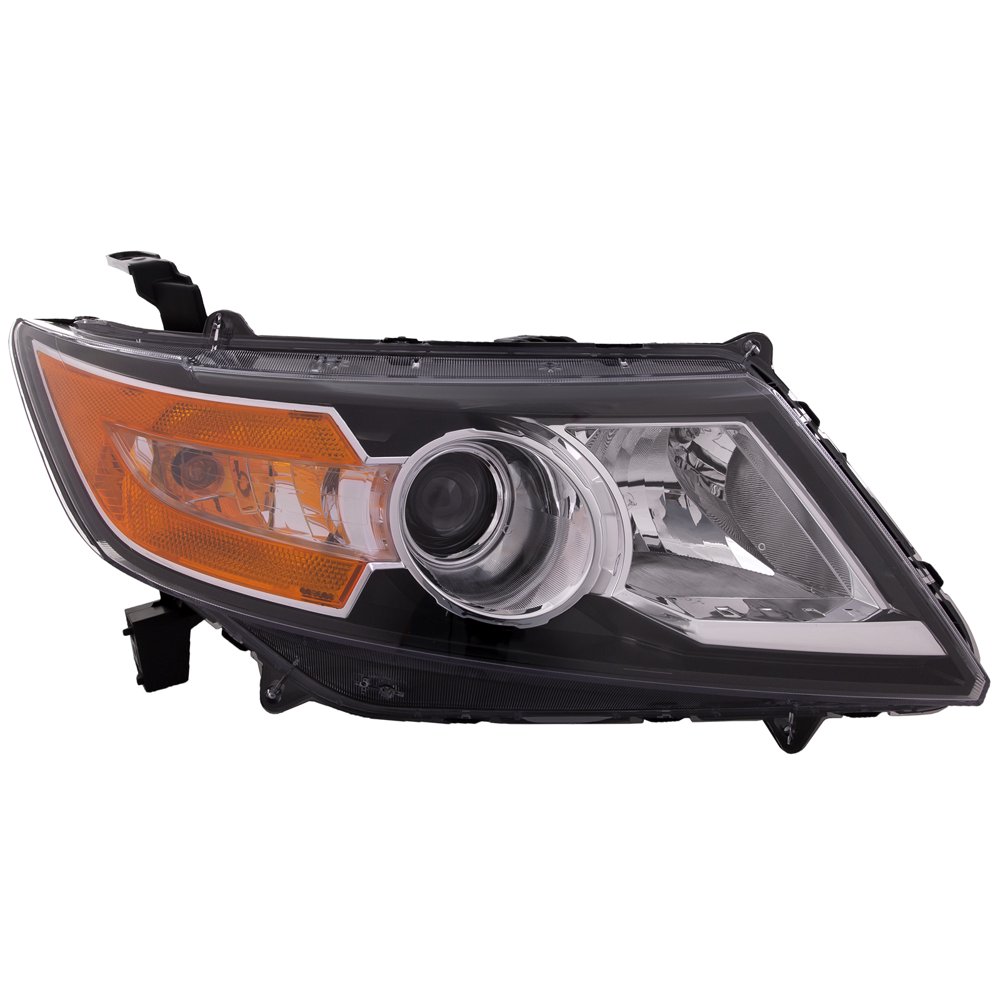 Headlight Halogen Black Right Passenger High Quality CAPA Fits 2014