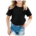 thumbnail image 5 of MUXiin Boys Girls School T-Shirts Cute Letter Graphic Short Sleeve Crewneck Breathable Casual Summer Tee Tops,110Black, 5 of 7