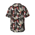 thumbnail image 4 of Balery Roosters 2 Men's Casual Button Down Shirt Short Sleeve Textured Summer Cuban Beach Shirts-4X-Large, 4 of 7