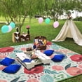 thumbnail image 3 of Picnic Blanket Waterproof 80"x60" Large Outdoor Foldable Floral Rose Thicker Machine Washable Beach Blanket Waterproof Picnic Mat Portable for Picnics, Camping, 3 of 6