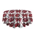 thumbnail image 5 of Red Football Helmets with Bows Pattern Round Tablecloth 60"x60",Wrinkle Wipeable Table Cloth for Kitchen Dining Room Picnic Patio Party, 5 of 6