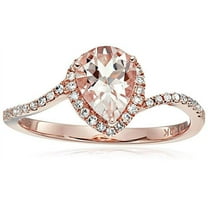 Limited Time Sale: 1.25 Carat Peach Pink Morganite (pear cut Morganite) and Diamond Engagement Ring in 10k Rose Gold