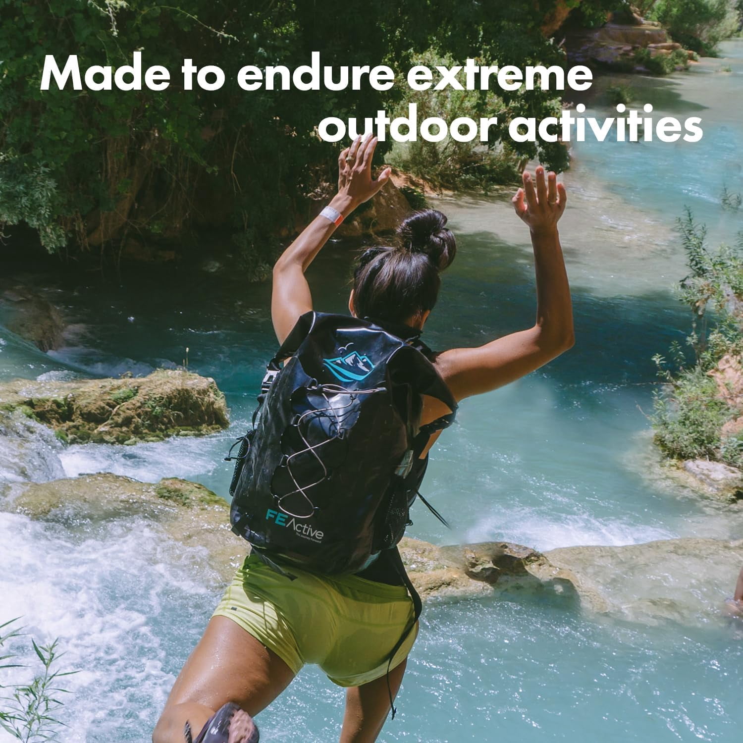 FE Active Dry Bag Waterproof Backpack - 30L Eco Friendly Bag for Fishing, Travel, Hiking, Beach Gear