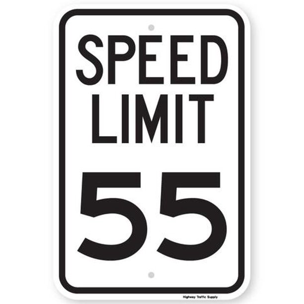 SPEED LIMIT 55 MPH Sign 12"x18" 3M High Intensity Grade Prismatic