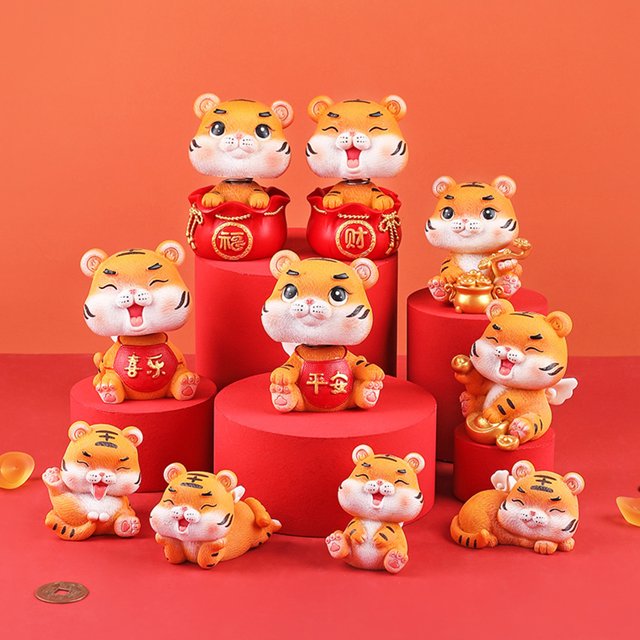 Decoración hogareña Gwong Tiger Ornamento adorable Exquisito mano de obra Lucky Bag Año del tigre DIY Decoración para el Año Nuevo Chino Gwong 21080492