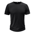 thumbnail image 2 of SWSMCLT Men's Soft T Shirt Short Sleeve Slim Fit Casual Comfy Fall Tee Crew Neck Basic Shirt Summer Black XX-Large, 2 of 4