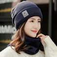 thumbnail image 6 of iHPH7 Hat and Scarf Set Skull Cap Knit Hat Warm Beanie Warm Hat Neck Warmer Winter Neck Warmer Navy One Size, 6 of 6