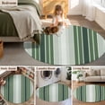 thumbnail image 5 of Dark Green Ombre Stripe Round Area Rug 3 FT, Small Kitchen Bathroom Mats, Farmhouse Simple Striped Washable Indoor Outdoor Throw Runner Carpet Non-Shedding Doormat for Table Shower Sofa Entryway, 5 of 8