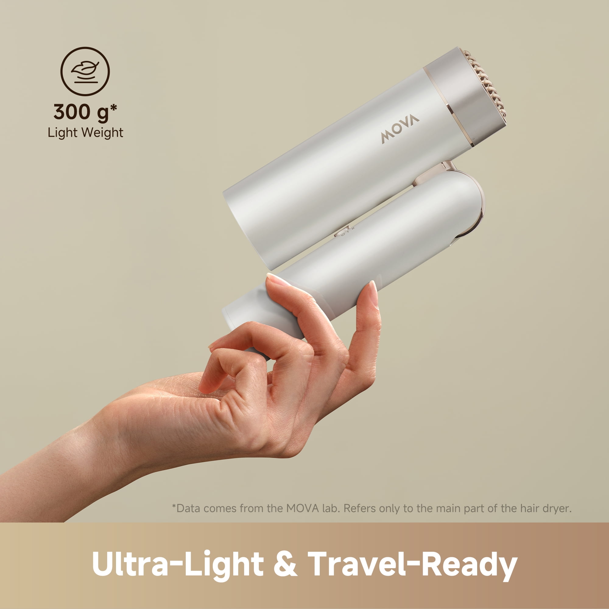 MOVA Flip 10 High Speed Hair Dryer,1600W Wind Power,Light Weight