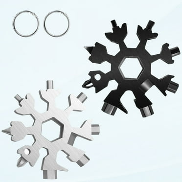 18-in-1 Snowflake Multi-Tool, 2 Pack Men's Gift Stocking Stuffer Stainless Steel Bottle Opener Wire Flat Screwdriver Kit, Portable Gadgets Multitool Cool Christmas Father Christmas Dad Gifts