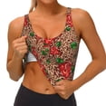 thumbnail image 4 of Lsque Rose Mix Leopard 1 Printed Women'S Sports Bra, Compression, Moisture Wicking, High-Impact Sports Bra For Women,Supportive sports bra-Large, 4 of 9