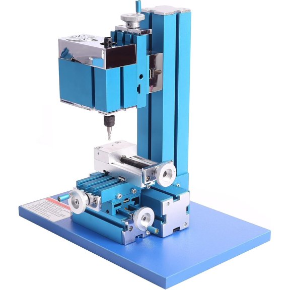 TOPCHANCES Metal Mini Milling Machine, 36W Micro DIY Woodworking Power Tool, Motorized Lathe Machine for Studying Hobby