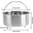 thumbnail image 2 of Steam Basket, Stainless Steel Steam Basket with Handle Sugar Removal Rice Cooker Insert Steaming Rack Steamer Cookware Steamer for Cooking (16.5cm), 2 of 8