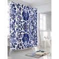 thumbnail image 3 of Shower Curtains Watercolor Art Bath Curtain Blue Flower Pattern Waterproof Bathroom Shower Curtain Set with Hooks Decoration 72 x 72 Inches, 3 of 7