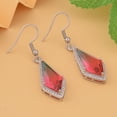 thumbnail image 2 of Multi Color Glass Cubic Zirconia CZ Silvertone  Mix Multi Color Dangle Drop Earrings for Women Jewelry Ct 0.66 Birthday Christmas Gifts for Women, 2 of 7